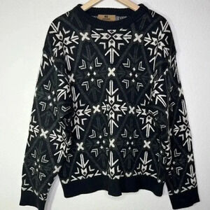 J. Riggings Large silk blend vintage look sweater Aztec design.